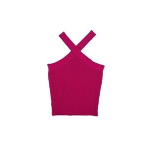 House Of Harlow 1960 Magenta Pink Ribbed Criss Cross Sleeveless Tank Top Large